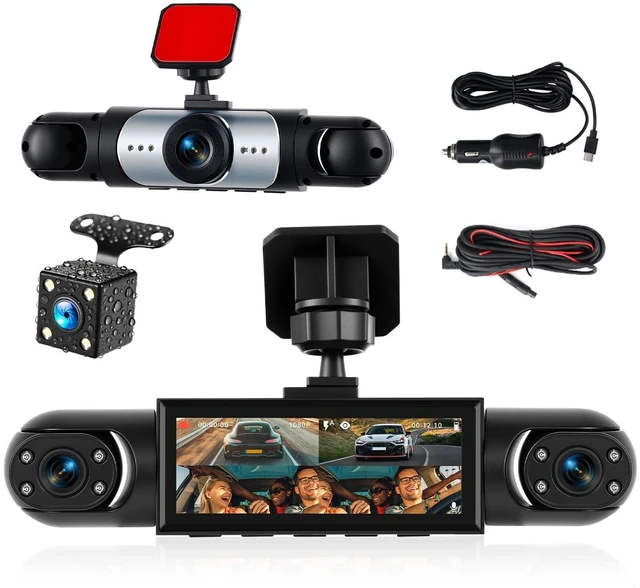 Main image of UNITOPSCI 360 4 Channel 1080P Dash Cam Front and Rear Inside Left Right, 3.16" Dash Camera for Cars, Built-in Loop Recording, Motion Detection, 8 IR Lamps Night Vision, Reversing Help