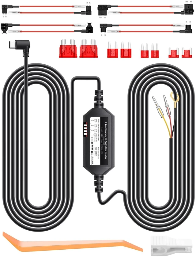 Main image of Hardwire Kit for Dash Cam, 24/7 Parking Mode Type-C Cable