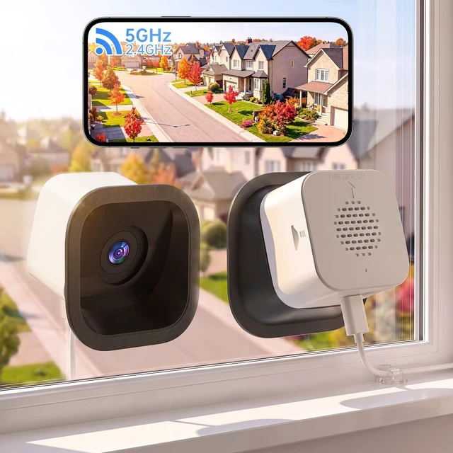 Main image of Carltec No Drill 2K Window Security Camera, Starlight Color Night Vision, Anti-Glare Anti-Reflection, 2.4GHz&5GHz WiFi Indoor Camera for Outdoor Monitoring,24/7 Recording,Local & Cloud Storage