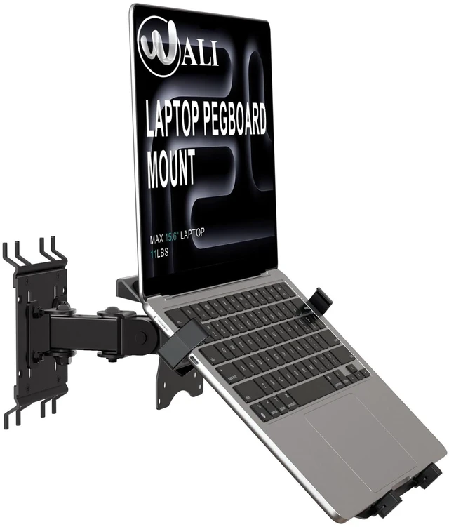 Main image of WALI Articulating Pegboard Adjustable Mount for Laptop and Monitor