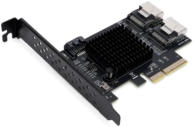 Main image of LICAEVEY PCI Express SATA Card 6Gbps, PCIe 4X to 2 MiniSAS SFF 8087 + 1 SATA 3.0 Port, Low Power Realtek Chip Expansion Card for NAS PC Server