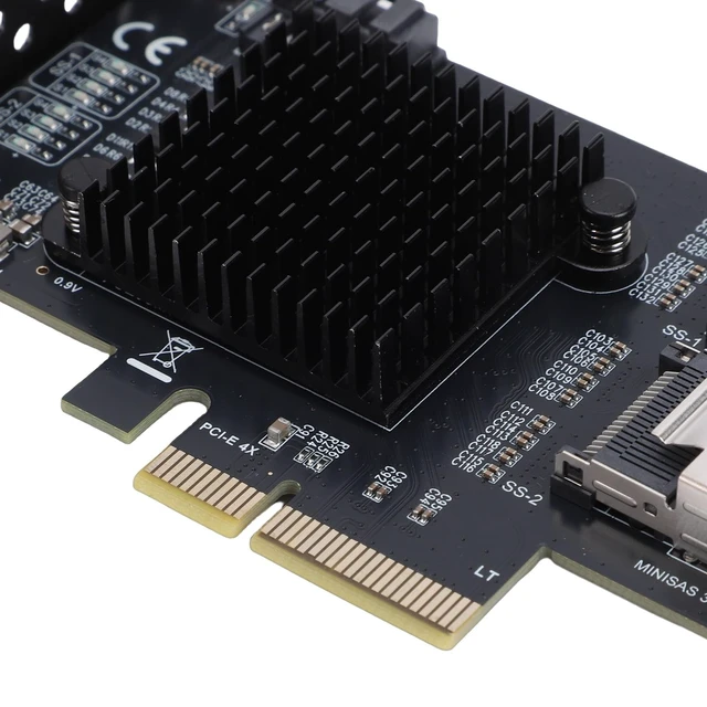 Alt view image 5 of 5 - LICAEVEY PCI Express SATA Card 6Gbps, PCIe 4X to 2 MiniSAS SFF 8087 + 1 SATA 3.0 Port, Low Power Realtek Chip Expansion Card for NAS PC Server
