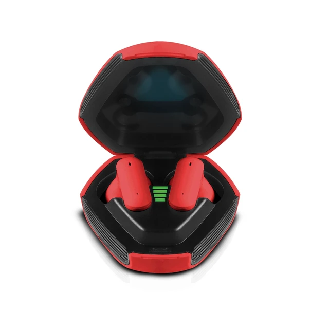 Alt view image 2 of 5 - RCA Wave-78 True Wireless Earbuds, Bluetooth 5.2 Headphones with Microphone, Charging Case, 20H Playtime, Hi-Res Audio, Sweat Resistant, Compact in-Ear Design, Noise Cancelling, Red