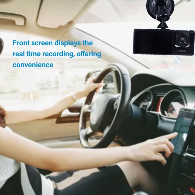 Alt view image 2 of 5 - Dash Camera for Car, Car Dash Cam 3 Channel Dash Cam 170 Front Viewing Angle Three Way Triple Car Camera Night Vision Parking Monitoring Driving Recorder