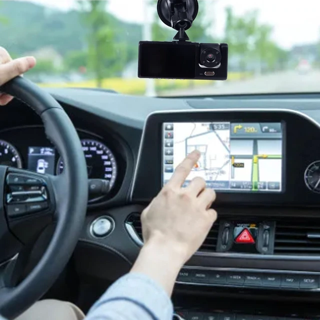 Alt view image 3 of 5 - Dash Camera for Car, Car Dash Cam 3 Channel Dash Cam 170 Front Viewing Angle Three Way Triple Car Camera Night Vision Parking Monitoring Driving Recorder