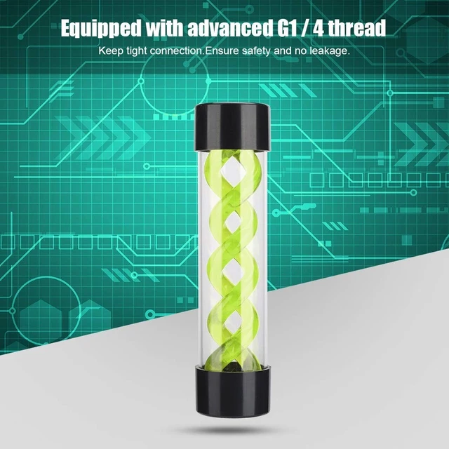 Alt view image 4 of 4 - Water Cooling, 200mm Acrylic Transparent DIY Computer Water Cooling with G1/4 Thread, for PC Desktop Computer Cooler Accessory (Green)