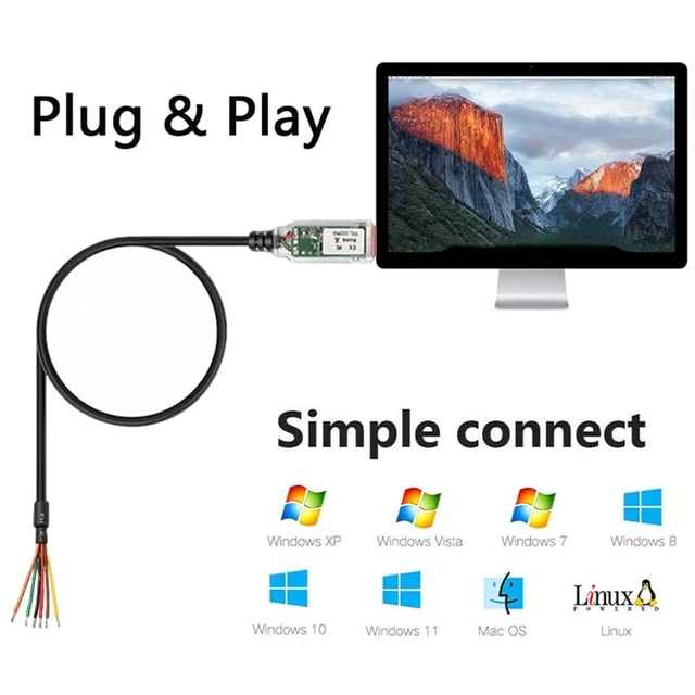 Alt view image 4 of 5 - retimer TTL-232RG-VSW3V3-WE TTL to USB Serial Converter Original Cables USB to UART Cable Supports +3.3V TTL Level UART Signals Compatible Windows 11 10 8 7 Linux MAC OS(1.8M)
