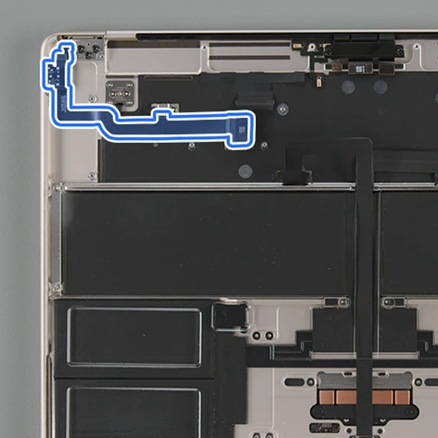 Alt view image 3 of 5 - iPartsleader 3.5mm Headphone Jack Audio Board Connector for MacBook Air M5 A3448 (Retina,15-inch,2026) EMC 8878 Lid Sensor Touch ID Link Flex Cable 821-06097-03 923-14429(Silver)