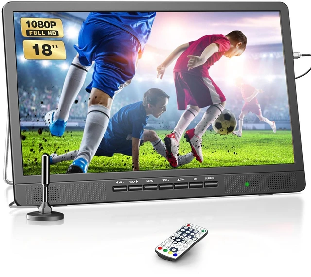 Main image of Desobry 18.2" Portable TV with Antenna, 1080P LED TV for Kitchen, Camping