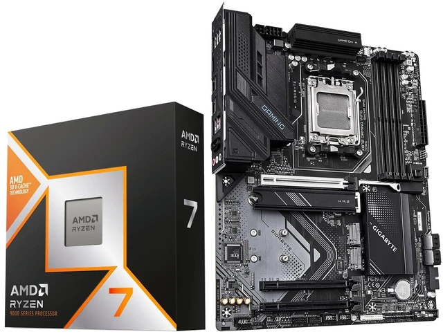 Main image of MICRO CENTER CPU Motherboard Combo: AMD Ryzen 7 9800X3D CPU Processor with GIGABYTE X870 Gaming WIFI6 AM5 Motherboard (ATX, DDR5, 3X M.2, PCIe 5.0, USB4, EZ-Latch)