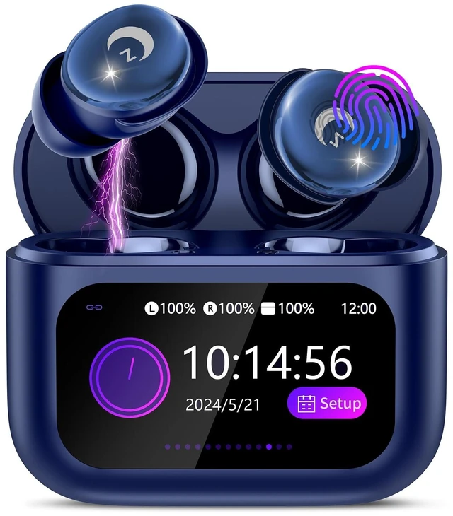 Main image of 2026 Sleep Earbuds Bluetooth 5.4 in Ear Smart Touch Screen Ear Buds, 48H Playtime Mini Sleep Headphones Small Design for Side Sleepers, 5 EQ Modes, Crystal-Clear Calls, IPX7 Waterproof Earphones Blue
