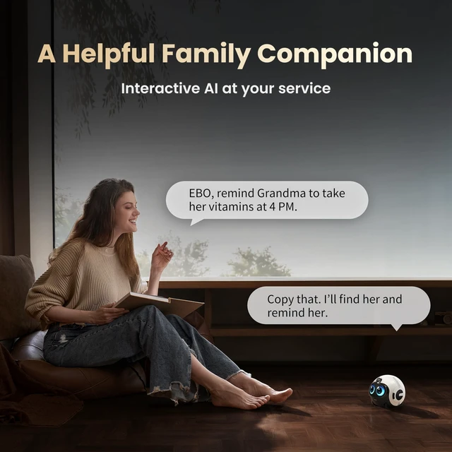 Alt view image 3 of 5 - Enabot EBO Max AI Robot Camera: GPT-5 & AI-Agent Powered Family Companion