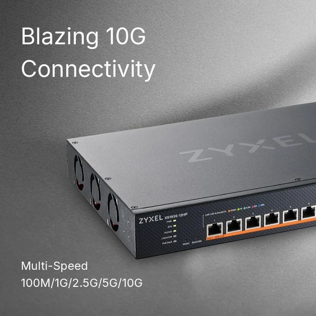 Alt view image 3 of 5 - Zyxel 12 Port Network Ethernet Switch ^^ Lite-L3 ^^ 10G ^^ PoE ^^ XS1935-12HP