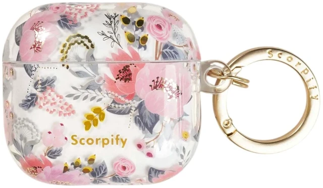 Main image of SCORPIFY for AirPods 4 Case (4th Generation, 2024) with Keychain, Compatible with Apple AirPod 4, Cute Protective Hard Shell Cover, Wireless Charging Earbuds Case for Women - Pink Epiphyllum