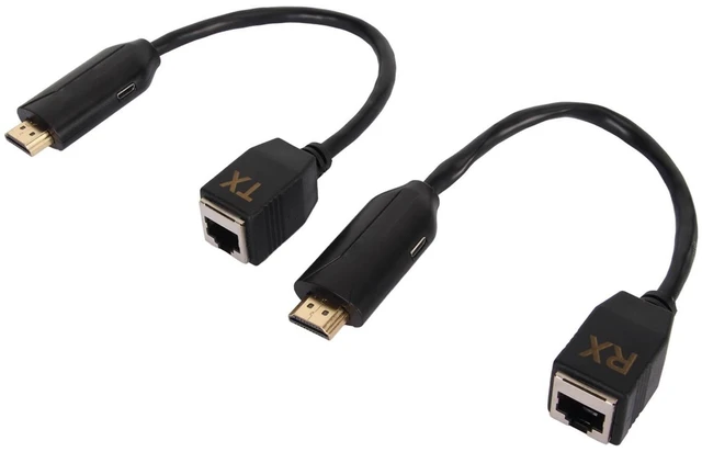 Main image of VBESTLIFE 1080P Extender Cable, to RJ45 Extender(Output & RX Input) Connection via RJ45 Cat5e, Cat6, Up to 60M, for Conference, Home Entertainment, etc. (US Plug)
