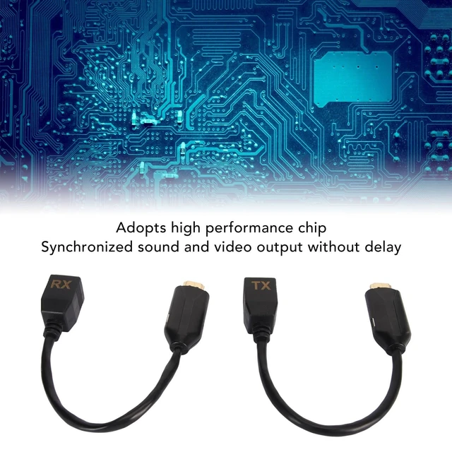 Alt view image 4 of 5 - VBESTLIFE 1080P Extender Cable, to RJ45 Extender(Output & RX Input) Connection via RJ45 Cat5e, Cat6, Up to 60M, for Conference, Home Entertainment, etc. (US Plug)