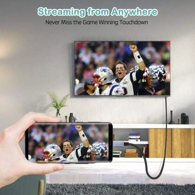 Alt view image 5 of 5 - BoxWave Cable Compatible with LG V60 ThinQ 5G - SmartDisplay Cable - USB Type-C to HDMI (6 ft), USB C/HDMI Cable - Jet Black