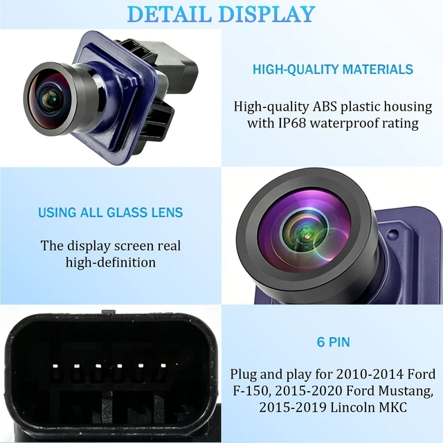 Alt view image 5 of 5 - Backup Camera for 2010-2014 Ford F150, 2015-2020 Mustang, 15-19 Lincoln MKC