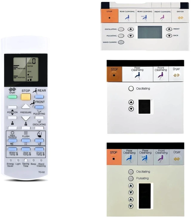Main image of Rankle Memory Replacement Remote Control for TOTO S400 THU9179 500 600 MS950CG MS950 SW563 SW564 THU9018 MS950C MS990CGR MS990CG Washlet Bidet Toilet Seat