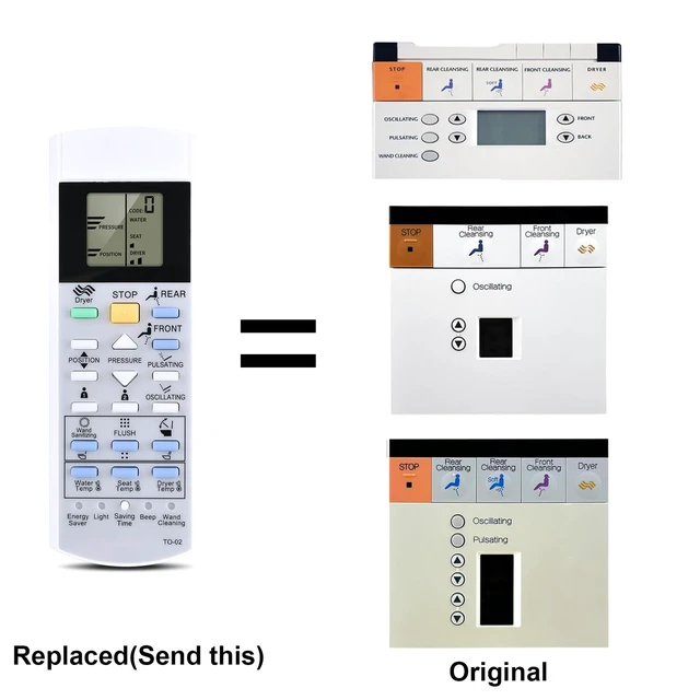 Alt view image 2 of 5 - Rankle Memory Replacement Remote Control for TOTO S400 THU9179 500 600 MS950CG MS950 SW563 SW564 THU9018 MS950C MS990CGR MS990CG Washlet Bidet Toilet Seat