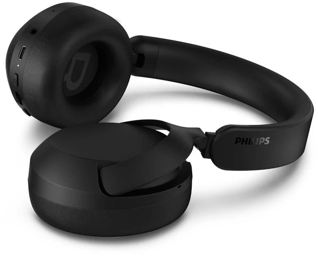 Alt view image 3 of 5 - Philips TAH6000 Wireless Over-Ear Bluetooth Headphones with Adaptive ANC, 80H Playtime (50H ANC), Dynamic Bass - Black