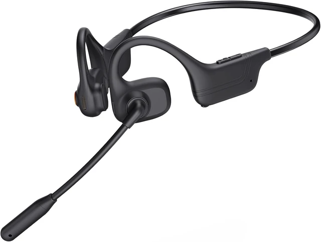 Main image of Open Ear Headphones with Mic, Bluetooth Wireless Headset with Microphone, AI Noise Cancelling Multipoint Connect Bluetooth 5.3, Sweatproof Wireless Headset for Work, Driving, Running, Wo