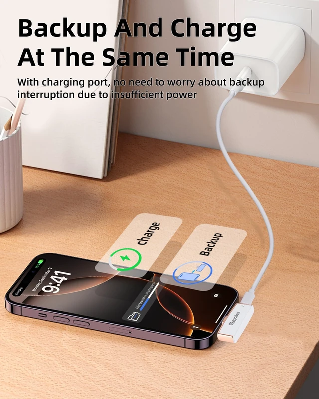 Alt view image 4 of 5 - USB C Flash Drive for iPhone Photo Stick 256GB Thumb Drive with Type-C Charging Port, USB Memory Stick for Photos Videos, High Speed Jump Drive External Storage for iPad/Android Phones/PC (White)