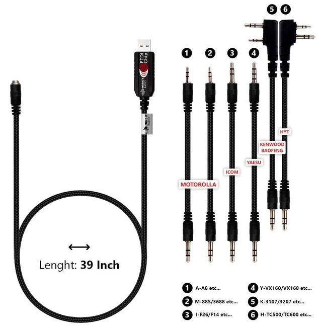 Alt view image 2 of 5 - MIRKIT FTDI USB Baofeng Programming Cable 6 in 1 Model 5 for Flashing Ham Radios: Baofeng Radio, Wouxun, Kenwood, Motorola, Yaesu