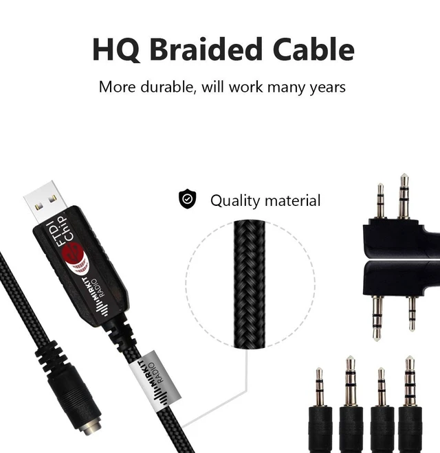 Alt view image 5 of 5 - MIRKIT FTDI USB Baofeng Programming Cable 6 in 1 Model 5 for Flashing Ham Radios: Baofeng Radio, Wouxun, Kenwood, Motorola, Yaesu