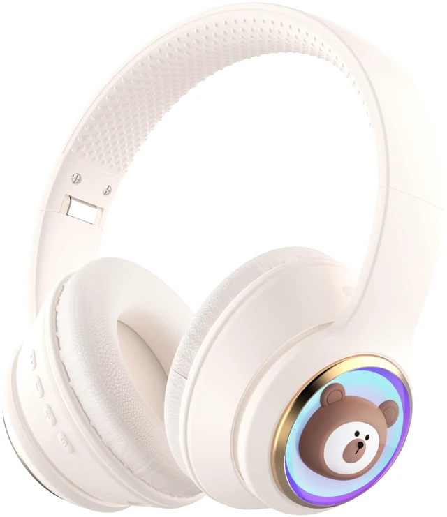 Main image of YLFASHION Kids Bluetooth Headphones with Colorful LED Lights, Wireless Over Ear Headset with 85/115dB Safe Volume, 20H Playtime, AUX Cable for Travel & Online Learning