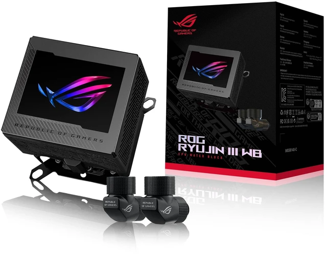 Main image of ASUS ROG RYUJIN III WB CPU Water Block-Intel LGA 1700, 1200, 115X, AMD Socket AM4, AM5 Asetek Copper Cold Plate Black, 178 Micro-Cooling, 3.5" Full Color LCD Display, Embedded VRM Fan, 3 Year