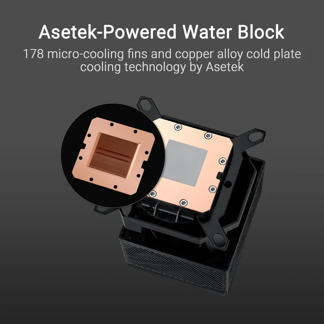 Alt view image 2 of 5 - ASUS ROG RYUJIN III WB CPU Water Block-Intel LGA 1700, 1200, 115X, AMD Socket AM4, AM5 Asetek Copper Cold Plate Black, 178 Micro-Cooling, 3.5" Full Color LCD Display, Embedded VRM Fan, 3 Year