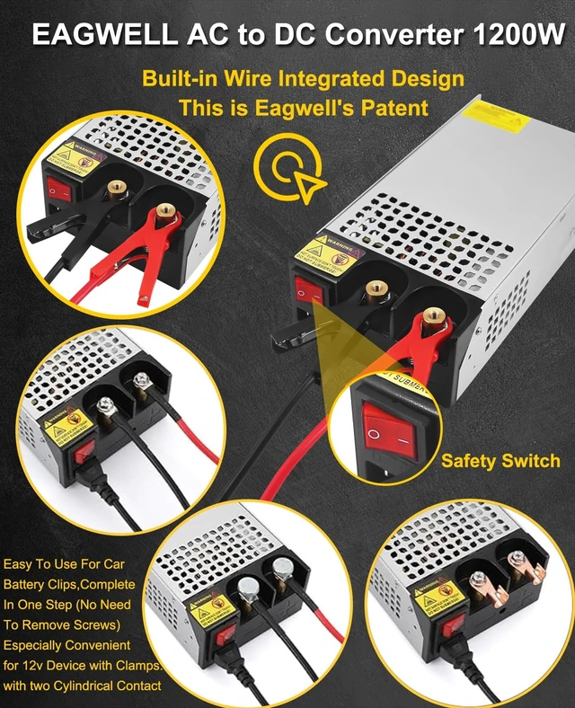 Alt view image 3 of 5 - EAGWELL 110V AC to 12V DC Converter 12V Power Supply 1200W
