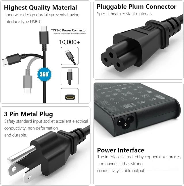 Alt view image 4 of 5 - Slim 140W USB-C Charger Compatible with Lenovo ThinkBook Yoga Legion