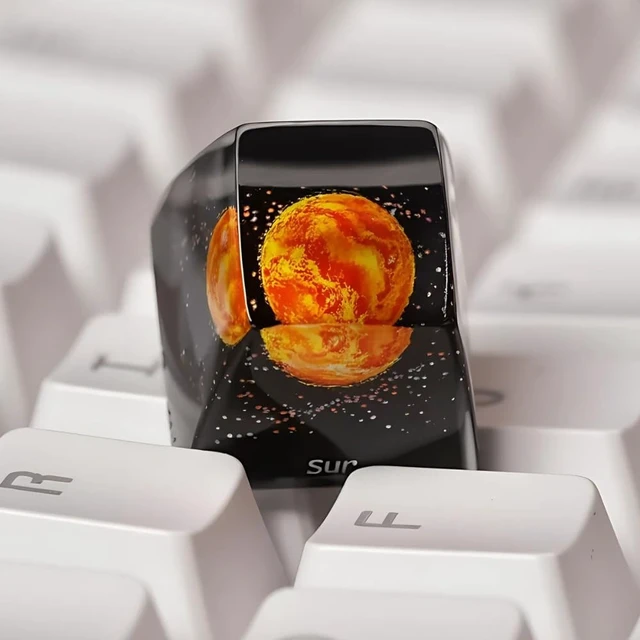 Alt view image 3 of 5 - GIKZO Sun Planet Solar System Artisan Keycap, 1U ESC, R1 SA Profile, Custom Handmade Resin Key Cap for Cherry MX Mechanical Keyboard, Cool Tech Gift for Men, Dad, Gamers and Space Lovers