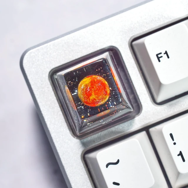 Alt view image 4 of 5 - GIKZO Sun Planet Solar System Artisan Keycap, 1U ESC, R1 SA Profile, Custom Handmade Resin Key Cap for Cherry MX Mechanical Keyboard, Cool Tech Gift for Men, Dad, Gamers and Space Lovers