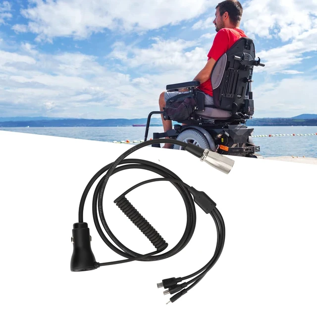 Alt view image 5 of 5 - BONKZEBU Wheelchair USB Charging Cable 3 in 1 Multi Device Fast Charging Adapter Cord Universal Compatibility for Motorcycle Bike Boat Camping Outdoors Travel Universal Charging Cable