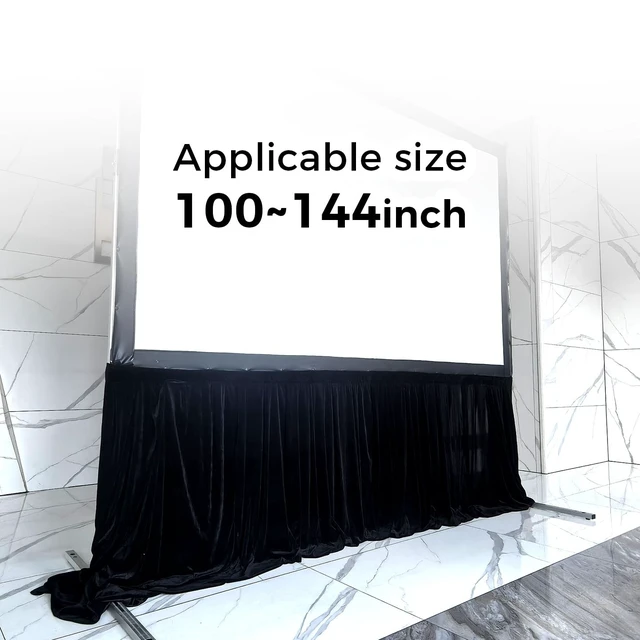 Alt view image 2 of 5 - SCREEN PRO 100"-144" Fast Fold Screen Skirt, Wrinkle-Free, Quick Install