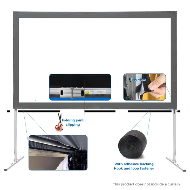 Alt view image 4 of 5 - SCREEN PRO 100"-144" Fast Fold Screen Skirt, Wrinkle-Free, Quick Install