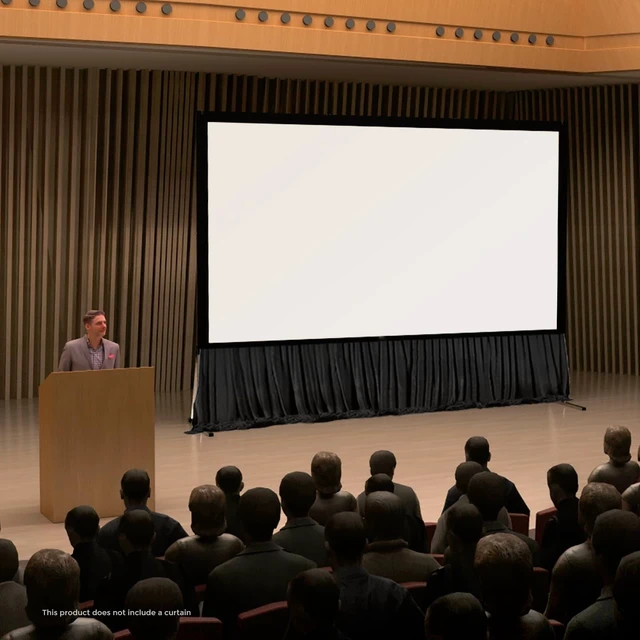 Alt view image 5 of 5 - SCREEN PRO 100"-144" Fast Fold Screen Skirt, Wrinkle-Free, Quick Install
