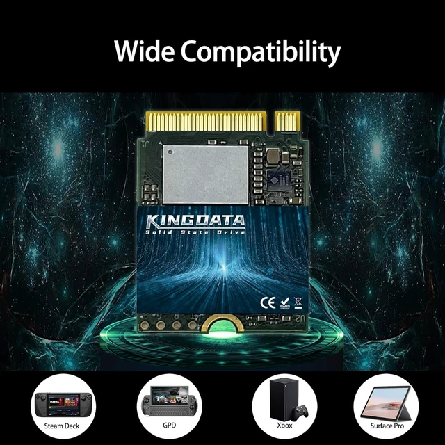 Alt view image 4 of 5 - KINGDATA 2TB M.2 2230 NVMe PCIe SSD Gen 4.0X4 - Internal Solid State Drive Compatible with PS5, Steam Deck, Microsoft Surface, Ultrabook, Laptop, and Desktop (2TB, M.2 2230 NVMe 4.0)