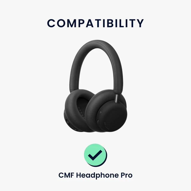 Alt view image 2 of 5 - kwmobile Ear Pads Compatible with CMF Headphone Pro Earpads - 2X Replacement for Headphones - Black