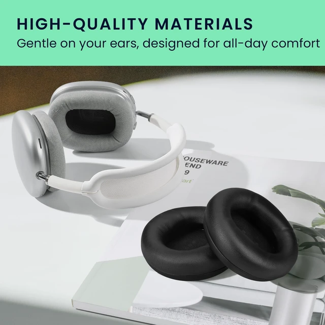 Alt view image 5 of 5 - kwmobile Ear Pads Compatible with CMF Headphone Pro Earpads - 2X Replacement for Headphones - Black
