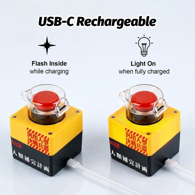 Alt view image 4 of 5 - Wireless PC Power Button, Detonator-Style PC Start Button with Cover