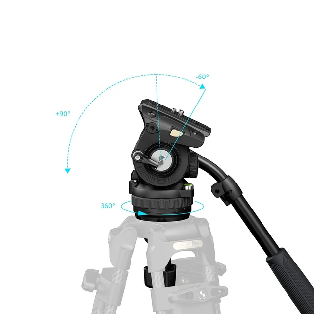 Alt view image 3 of 5 - SMALLRIG Heavy Duty Video Tripod Head with 4-Step Pan/Tilt Damping