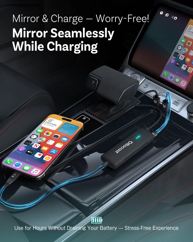 Alt view image 4 of 5 - Ottocast Mirror Touch - Wireless CarPlay & Bi-Directional Phone Mirroring Adapter - Dual Mode, Plug & Play Upgrade for Factory Wired Cars (2016+)