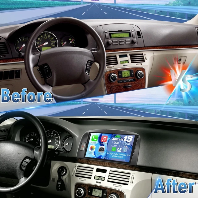 Alt view image 2 of 5 - Slakerbe Android 13 Double Din Car Stereo for Hyundai Sonata NF 2004-2008