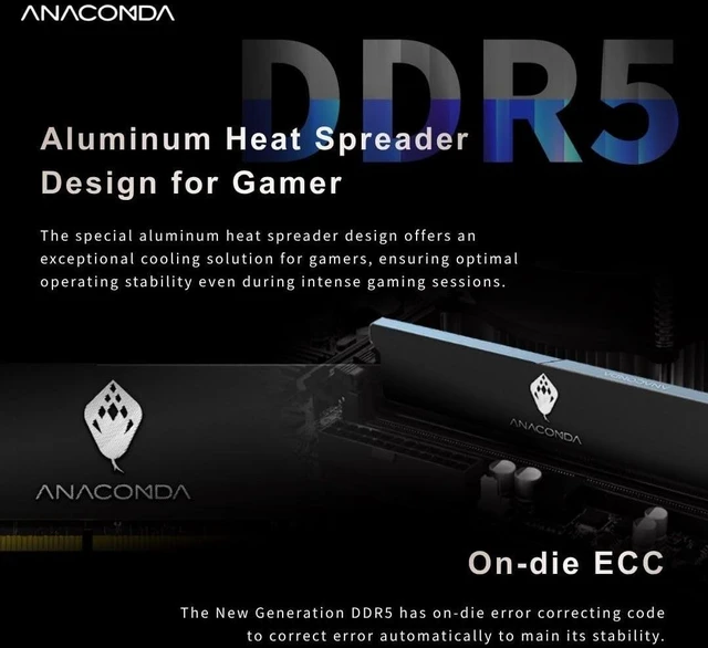 Alt view image 4 of 5 - MINPO ANACOMDA DDR5 6000MHz CL38 Gaming RAM 16GB White, Intel XMP 3.0 Ready, AMD EXPO Compatible, High-Performance Overclocking UDIMM, Made in Taiwan