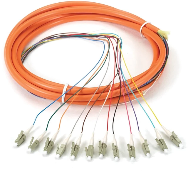 Main image of Ultra Spec Cables 12 Strand OM1 62.5/125 Multimode LC-UPC Fiber Pigtail, 1 Meter - 1 Pack for Splice