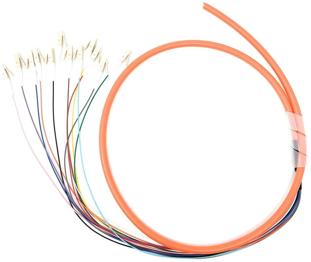 Alt view image 2 of 2 - Ultra Spec Cables 12 Strand OM1 62.5/125 Multimode LC-UPC Fiber Pigtail, 1 Meter - 1 Pack for Splice